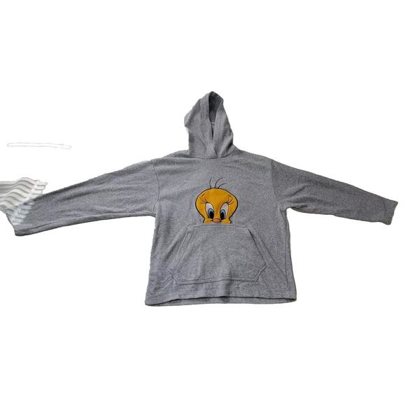 Vtg Looney Tunes Sweatshirt Sz M Womens Tweety Bird Hoodie 90s Retro Y2K Cartoon - Picture 1 of 16